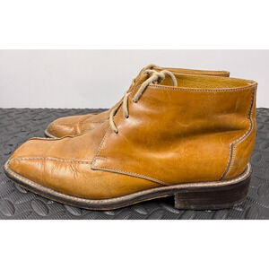 Pantanetti Vero Cuoio Brown Leather Ankle Boots Men's Size 42 Made in Italy